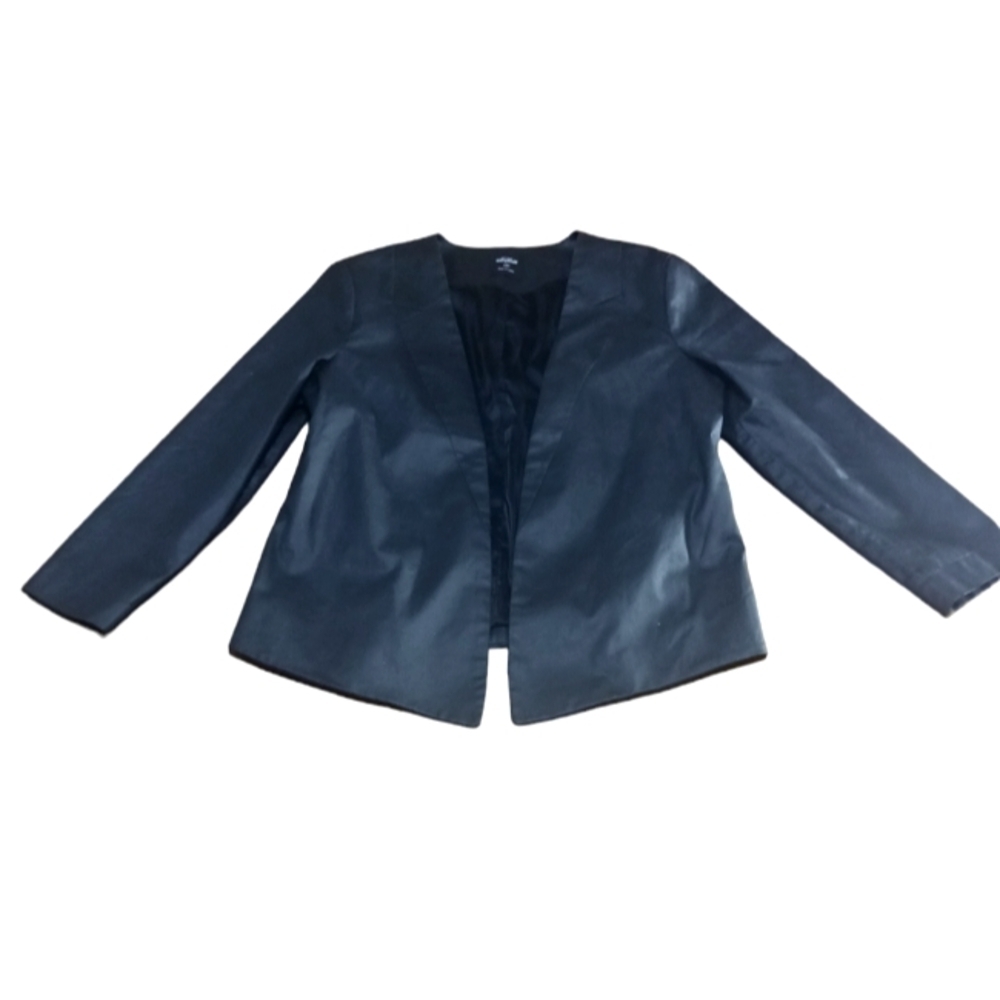 Kate Spade Saturday “Behind The Seams” Coated 3/4 Open Front Coated Blazer